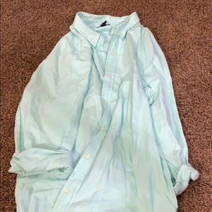 GAP mint blue button up shirt